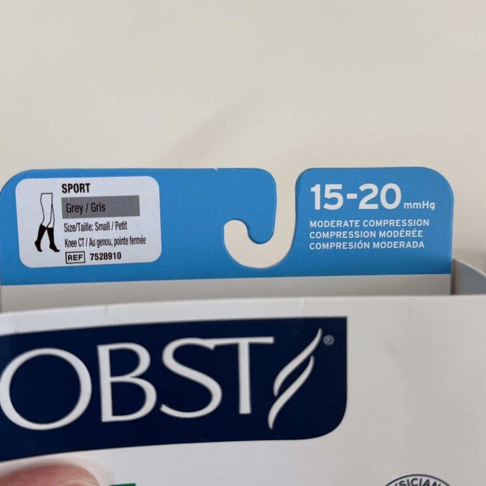 NEW Jobst Sport medical knee high 15-20 mmhg compression Socks size Small gray - Picture 2 of 7